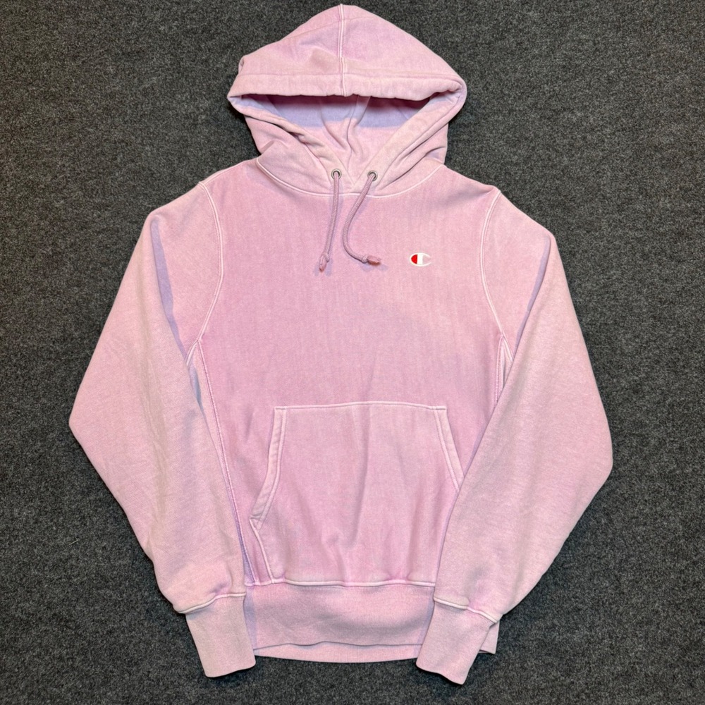 Champion Reverse Weave Hoodie Small Pink Lavender Garment Dye Sweatshirt